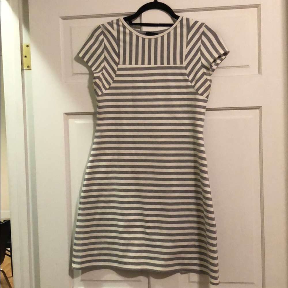 Aqua striped bodycon dress